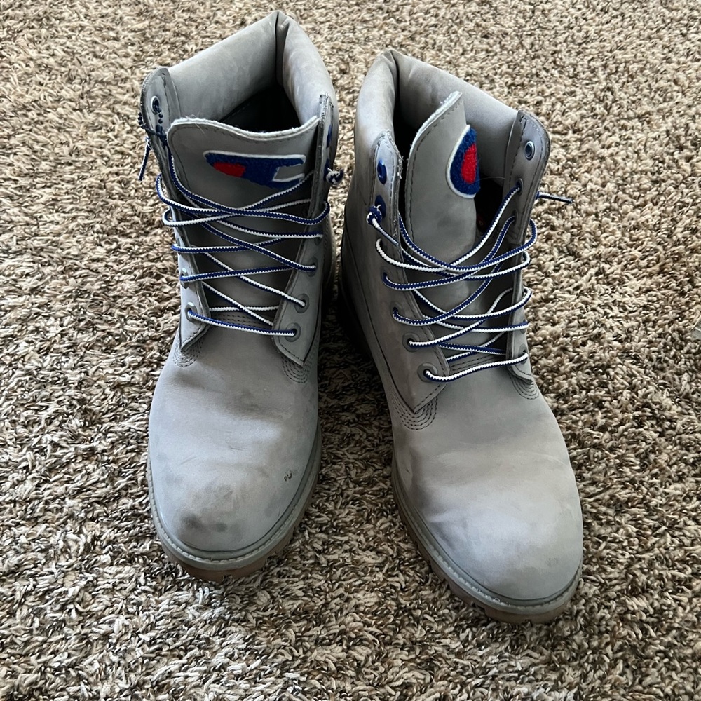 Timberland x Champion Grey Nubuck Boots